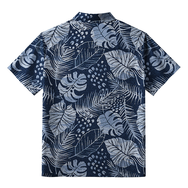 Jungle Leaf Dark Button-up Shirt
