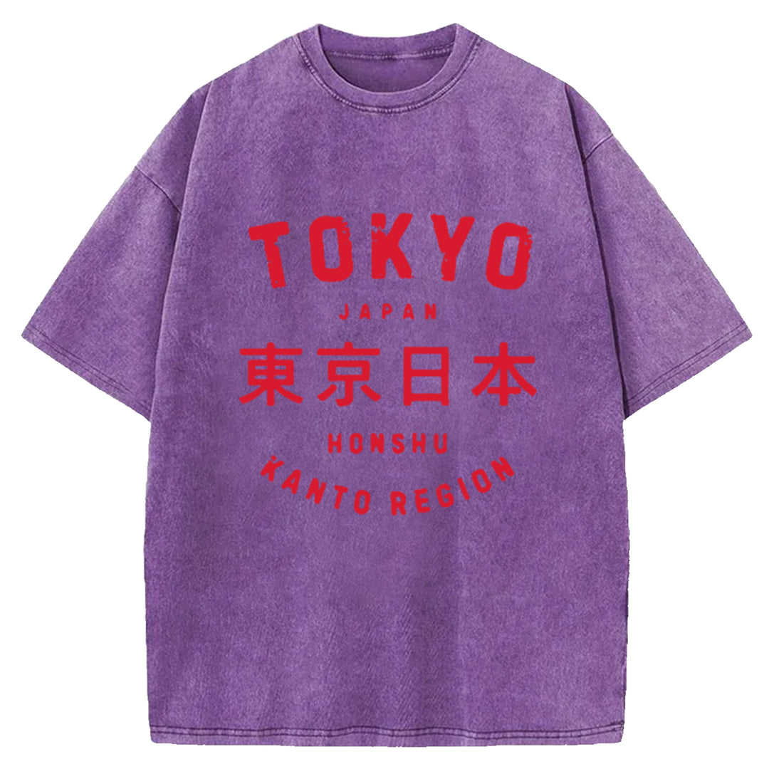Tokyo Japan Washed Crew Neck T-Shirt