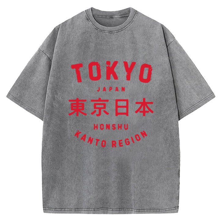 Tokyo Japan Washed Crew Neck T-Shirt