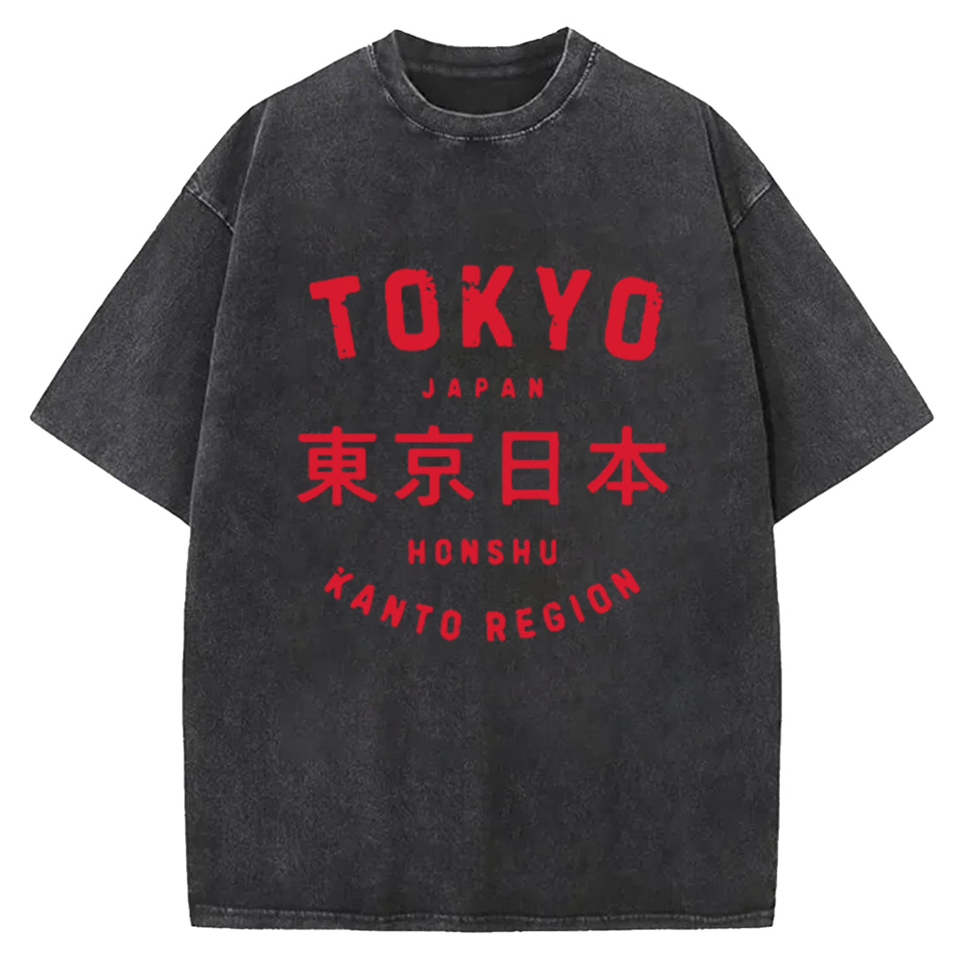 Tokyo Japan Washed Crew Neck T-Shirt