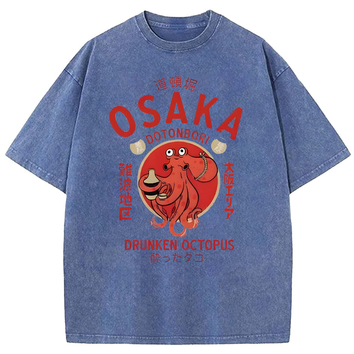 OSAKA DOTONBORI Washed Crew Neck T-shirt