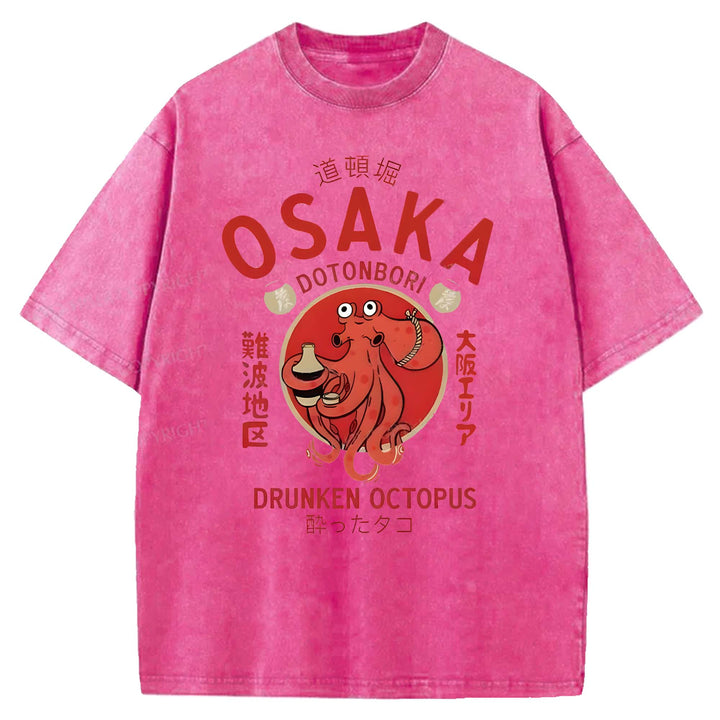 OSAKA DOTONBORI Washed Crew Neck T-shirt