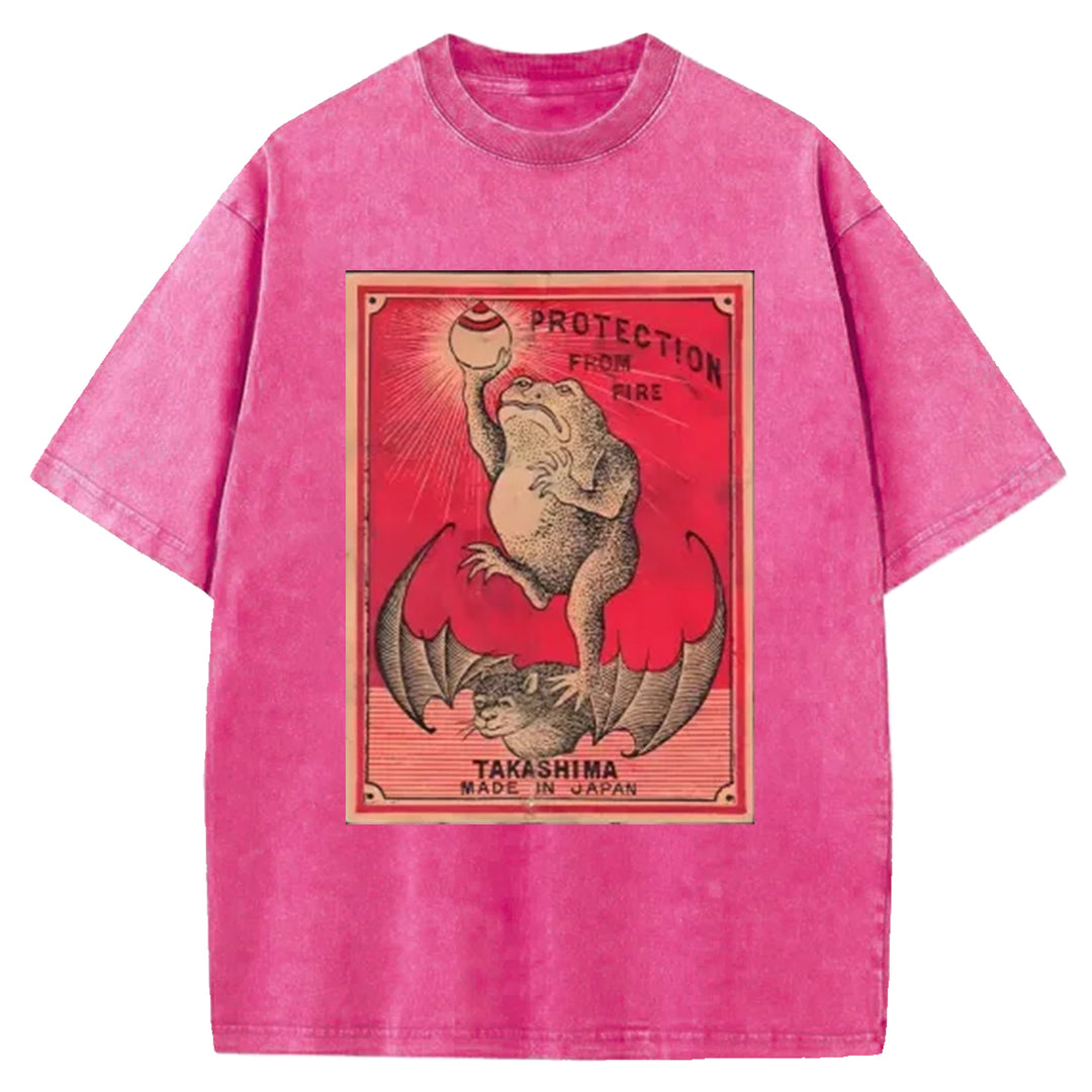 Japanese Matches Frog & Bat Washed Crew Neck T-Shirt