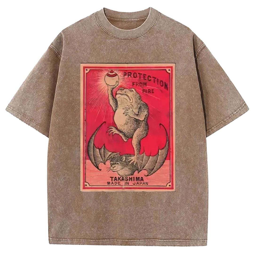 Japanese Matches Frog & Bat Washed Crew Neck T-Shirt