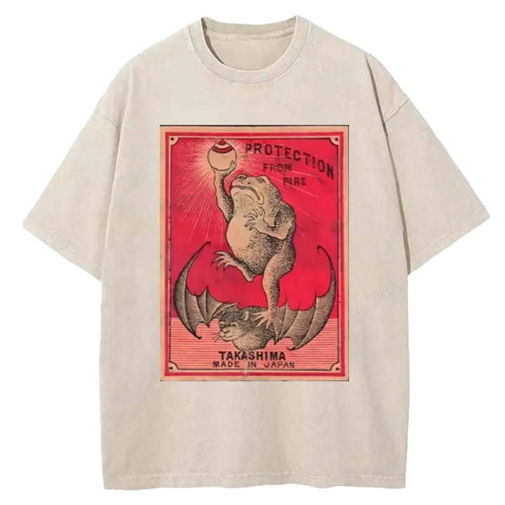 Japanese Matches Frog & Bat Washed Crew Neck T-Shirt