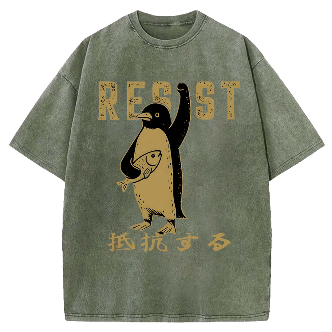 Penguin Resist Washed Crew Neck T-shirt