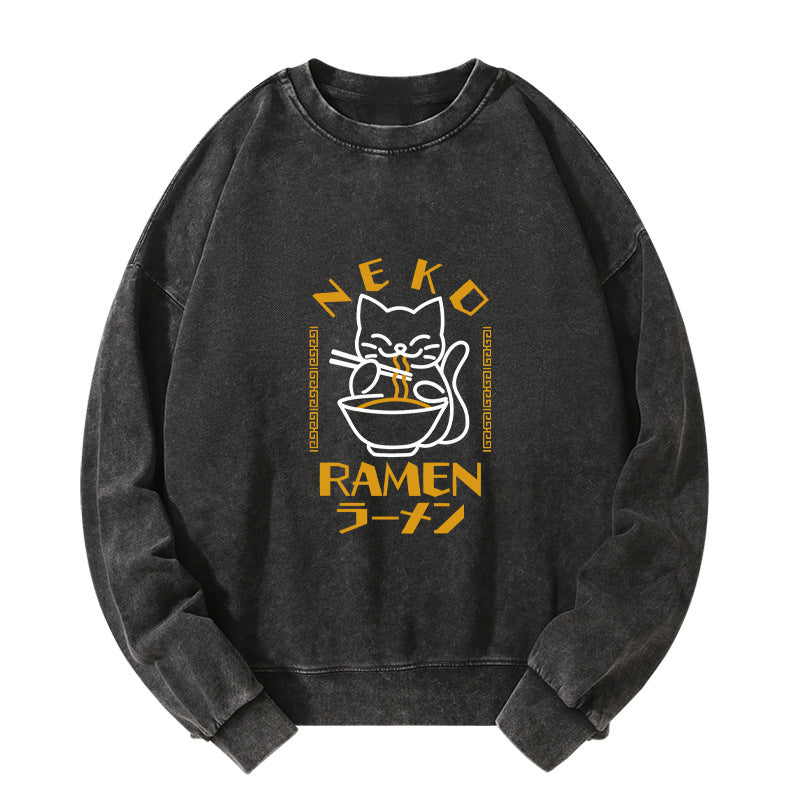 Cat Obsessed With RamenWashed Sweatshirt