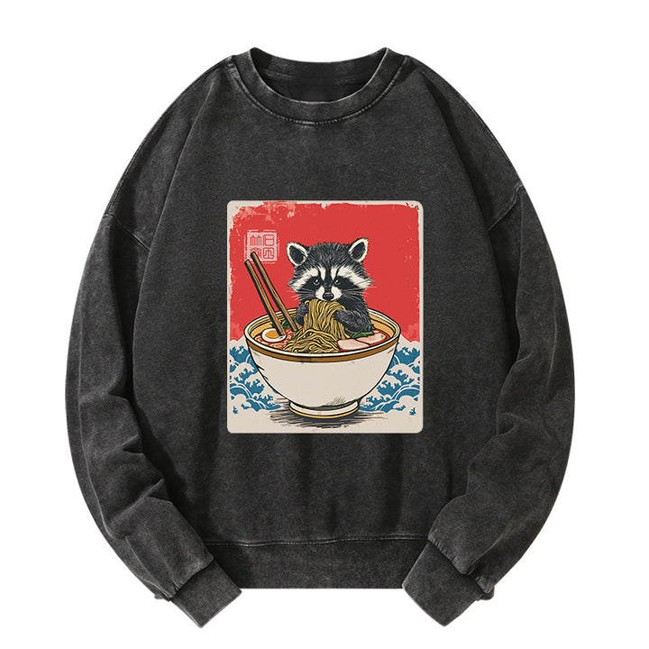 Ramen Lover Raccoon Washed Sweatshirt