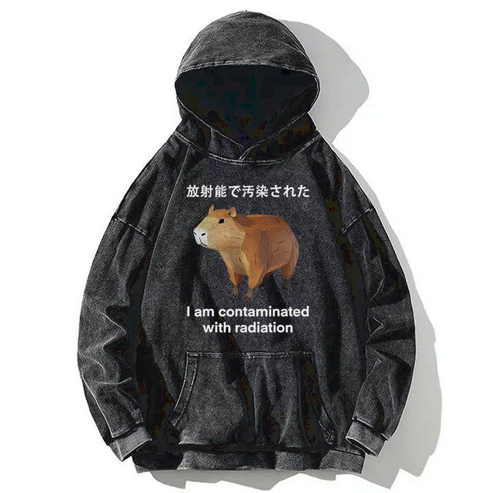 Capybara Contaminated By Radiation Washed Hoodie