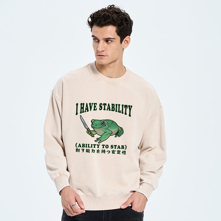 Mentally Stable Assassin Frog Washed Sweatshirt