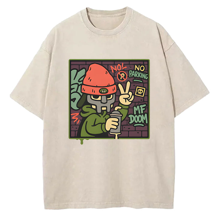 Parappa The Rapper Vintage Design Washed Crew Neck T-Shirt
