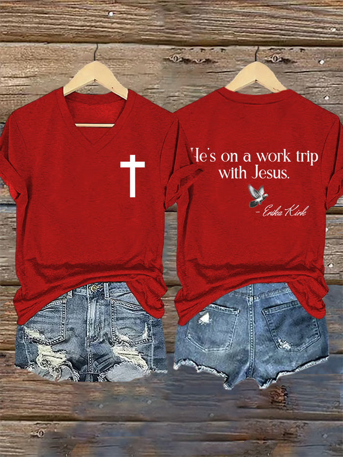Justice for Charlie Kirk V-neck T-Shirt