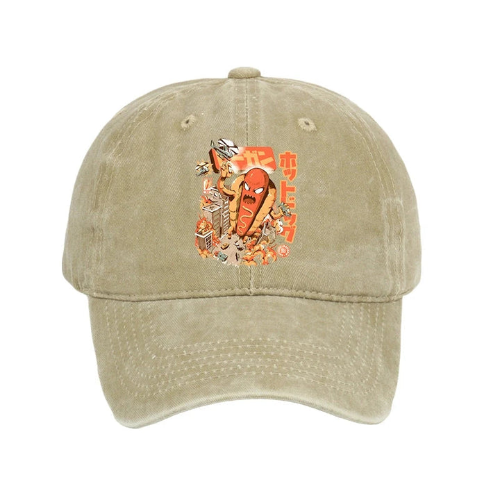 Great Hot Dog Kaiju Japanese Washed Cap