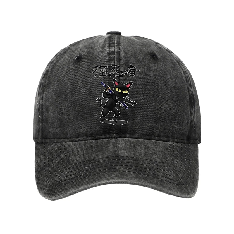 Ninja Cat Washed Cap