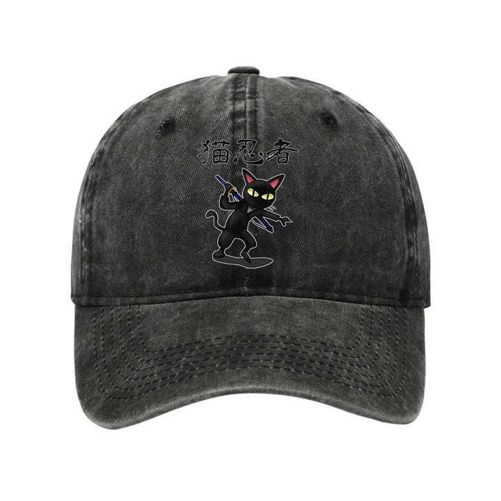 Ninja Cat Washed Cap