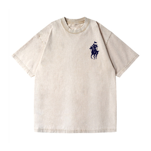 Neko Cat Vintage Wash Crew Neck T-shirt