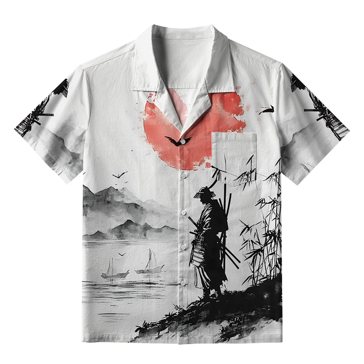 Samurai At Sunset Aloha Hawaiian Shirt