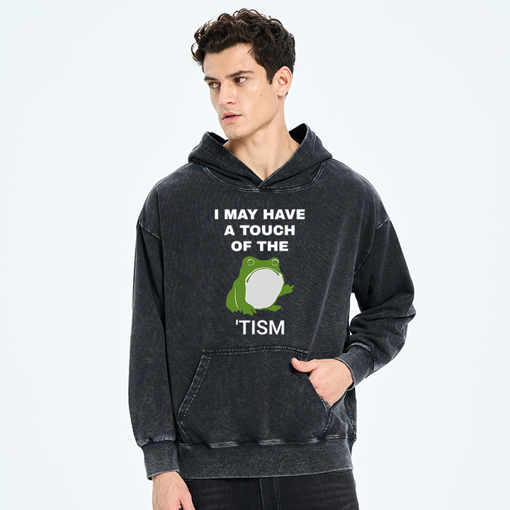 Funny Frog Flipping The Bird Washed Hoodie
