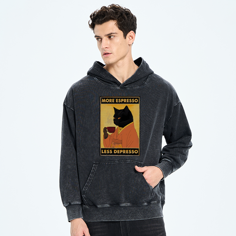 Increase Espresso Decrease Distress Washed Hoodie