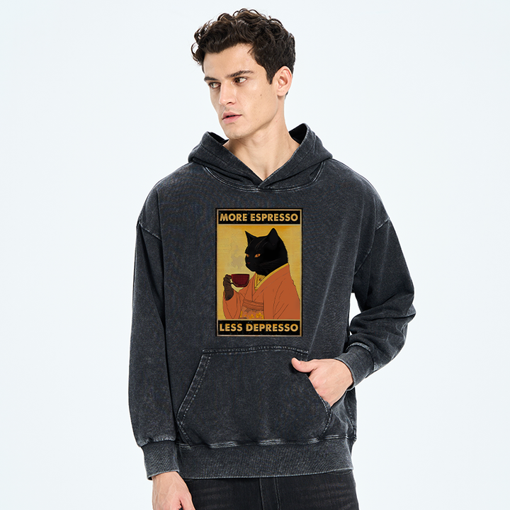 Increase Espresso Decrease Distress Washed Hoodie