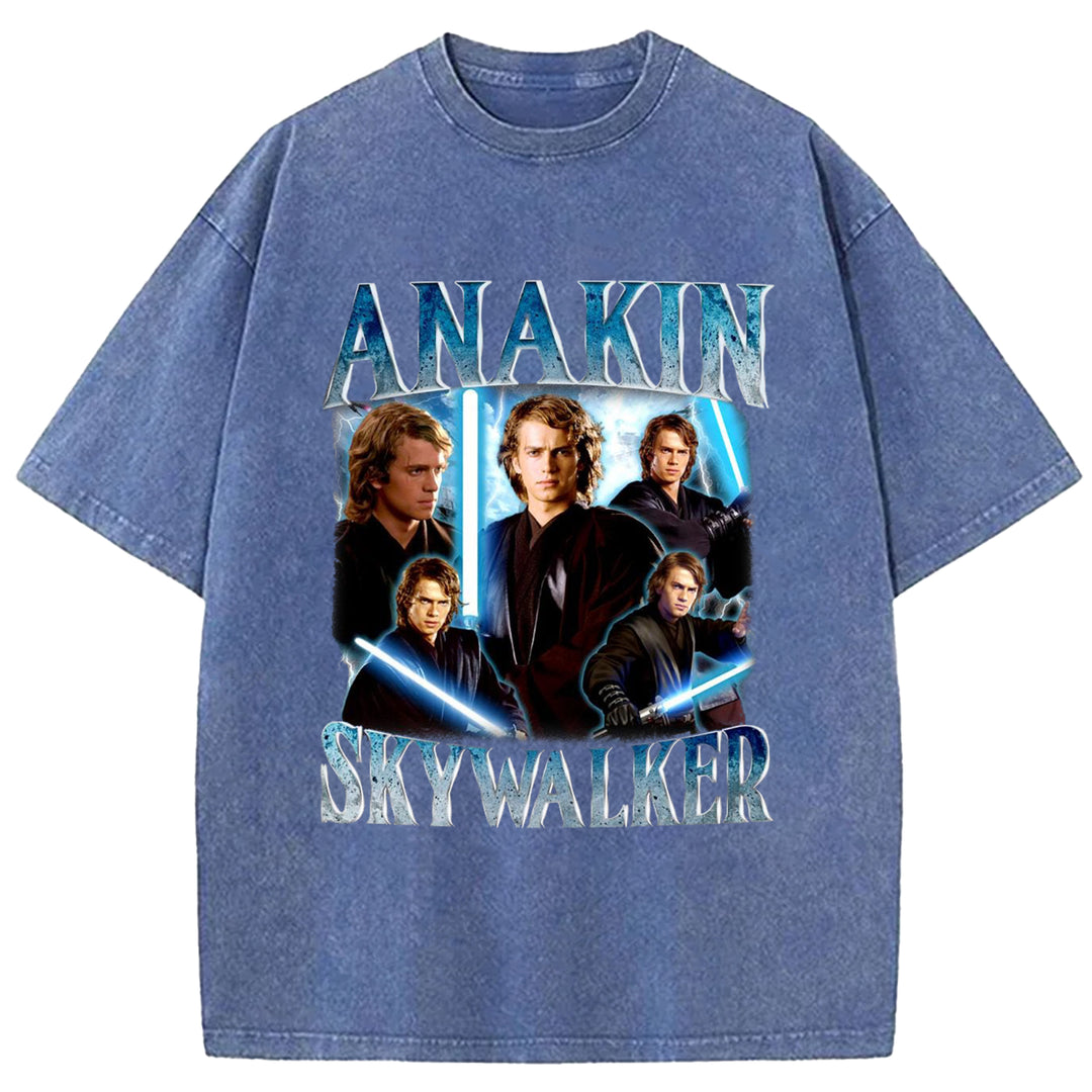 Star Wars Vintage Japanese Design Washed Crew Neck T-Shirt