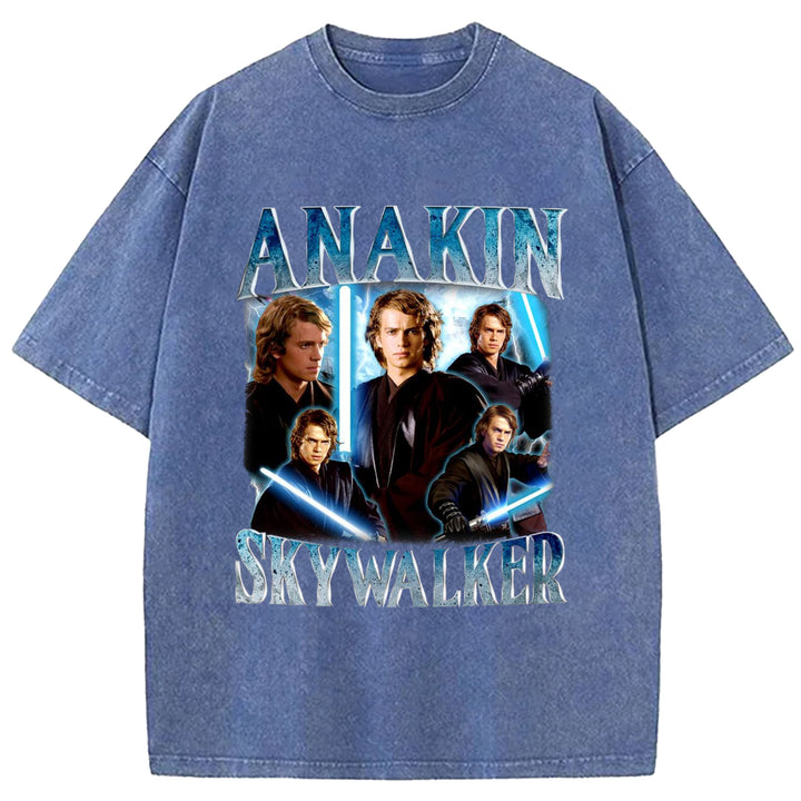 Star Wars Vintage Japanese Design Washed Crew Neck T-Shirt