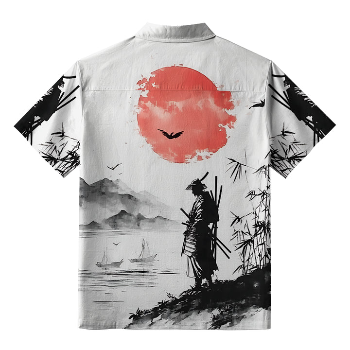 Samurai At Sunset Aloha Hawaiian Shirt