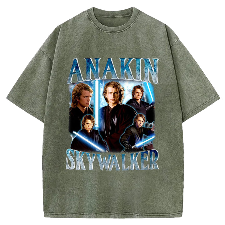 Star Wars Vintage Japanese Design Washed Crew Neck T-Shirt