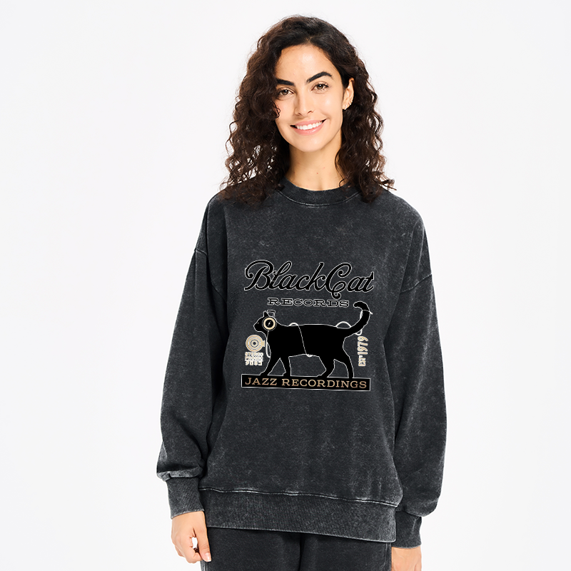 Black Cat Japan Washed Sweatshirt