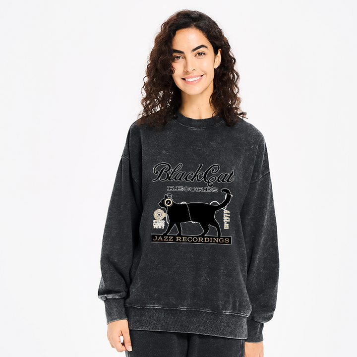 Black Cat Japan Washed Sweatshirt
