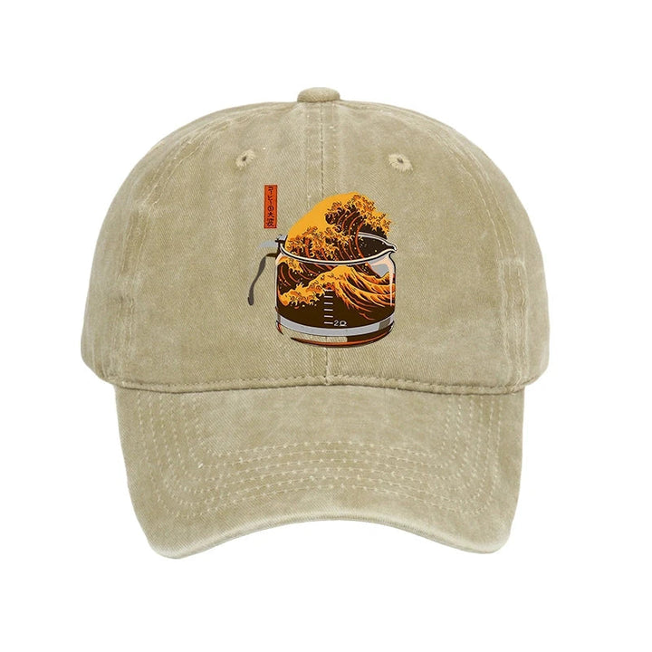 The Great Wave Of Coffee Japanese Washed Cap