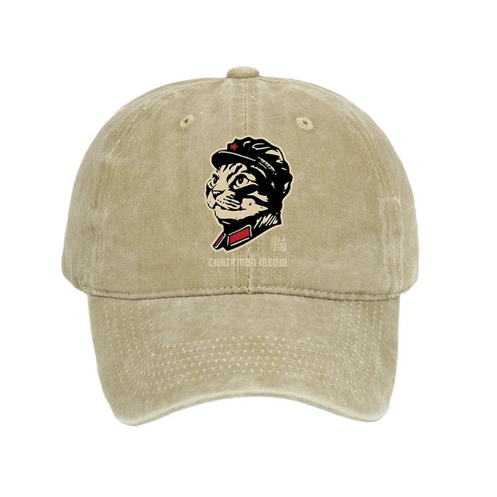 Chinese Spirit Cat Washed Cap