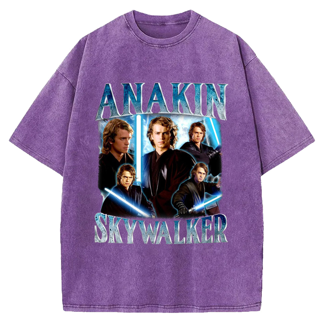 Star Wars Vintage Japanese Design Washed Crew Neck T-Shirt