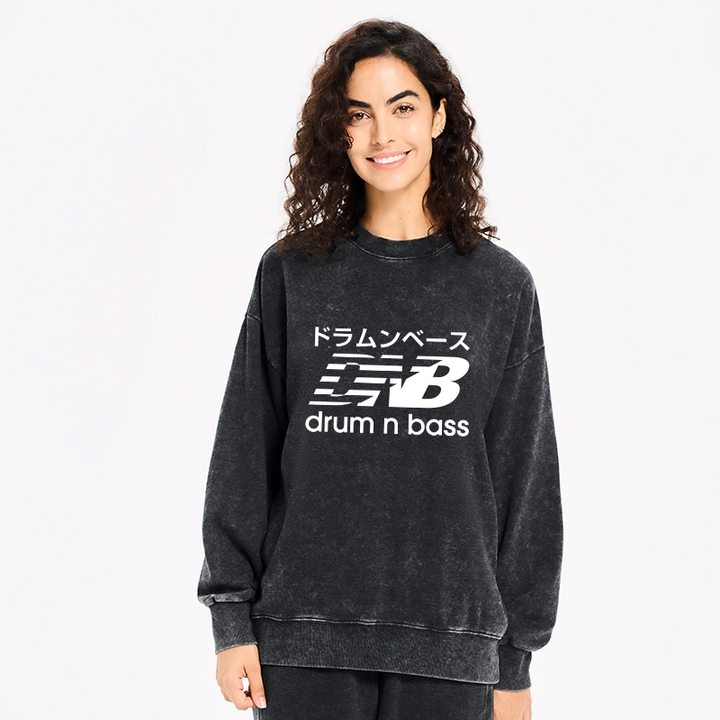 Japanese Drum And Bass Washed Sweatshirt