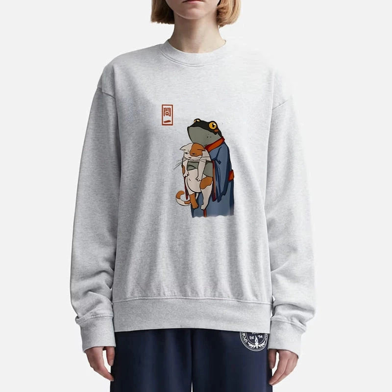 The Frog Holds The Cat Sweatshirt
