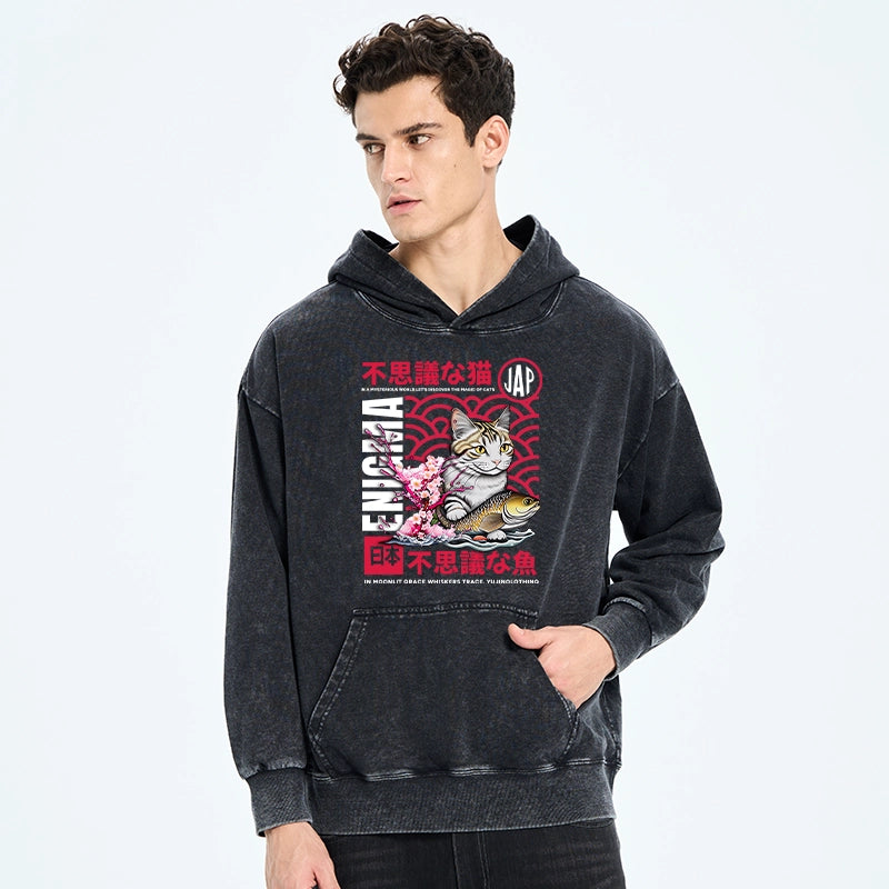 Magic Of Cats Sakura Washed Hoodie