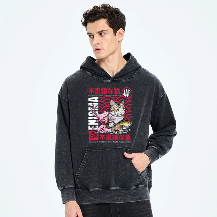 Magic Of Cats Sakura Washed Hoodie