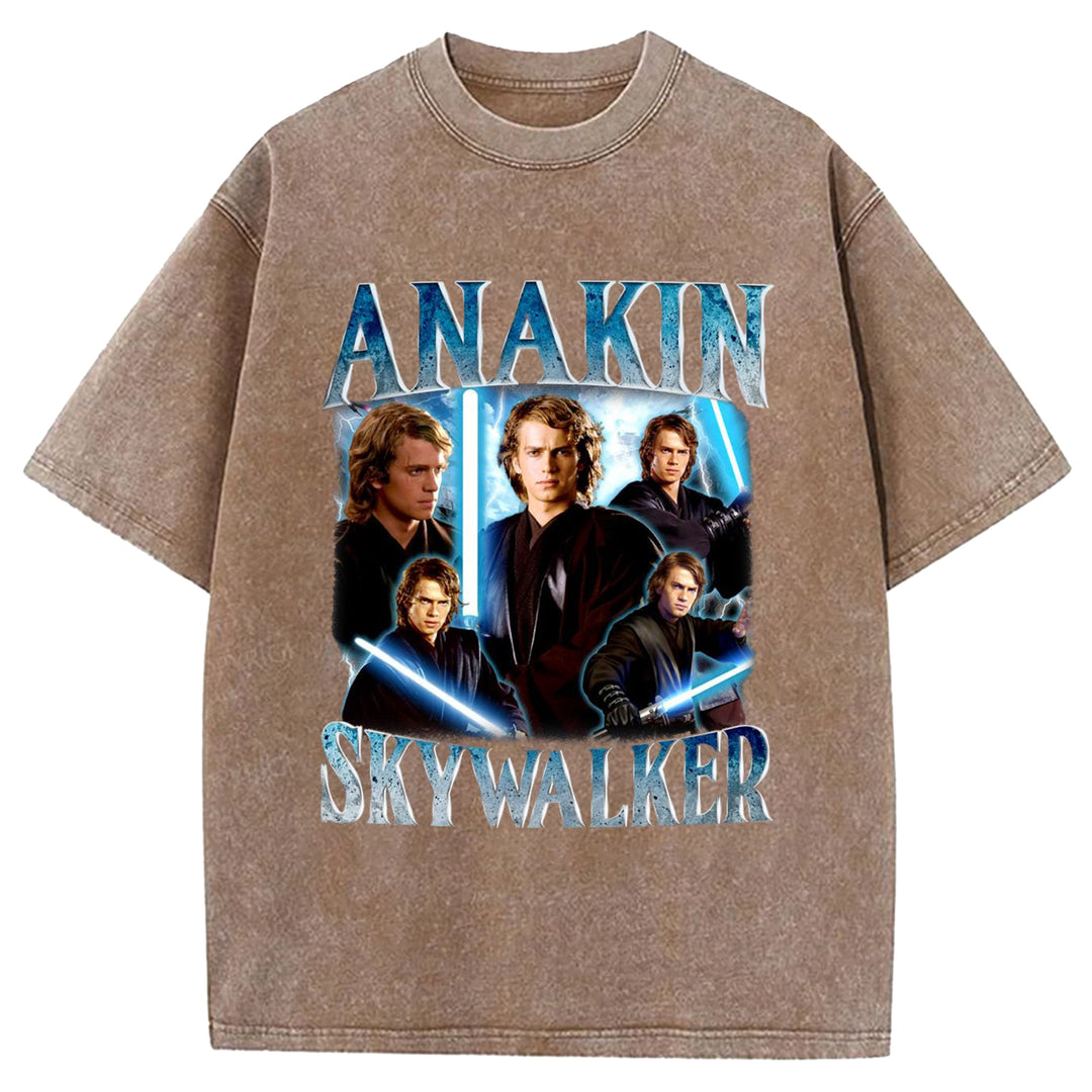 Star Wars Vintage Japanese Design Washed Crew Neck T-Shirt