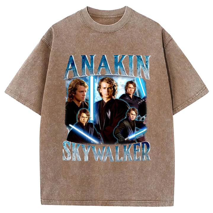Star Wars Vintage Japanese Design Washed Crew Neck T-Shirt