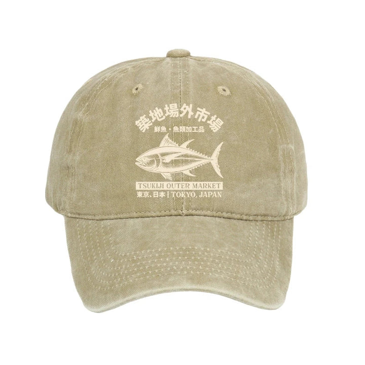Japan Tsukiji Fish Market Washed Cap