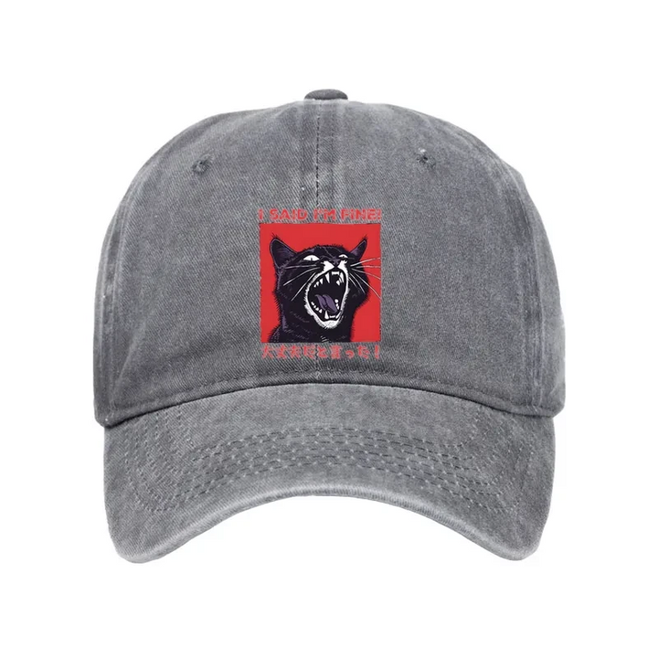 Angry Cat Japan Washed Cap