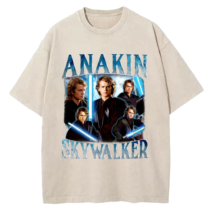 Star Wars Vintage Japanese Design Washed Crew Neck T-Shirt