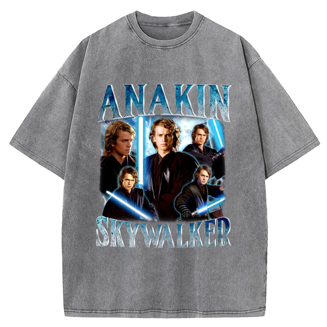 Star Wars Vintage Japanese Design Washed Crew Neck T-Shirt