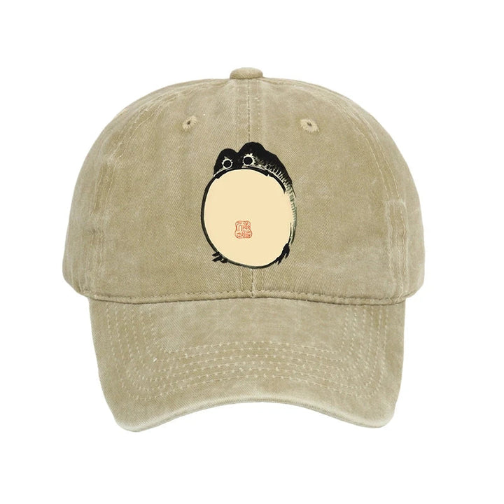 Grumpy Frog Japanese Washed Cap