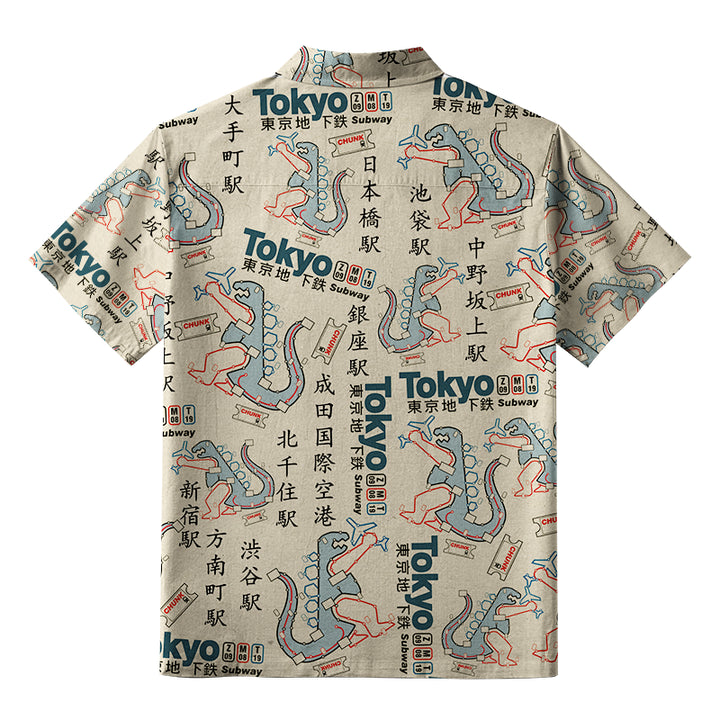 Funny Tokyo Subway Map Button-up Shirt