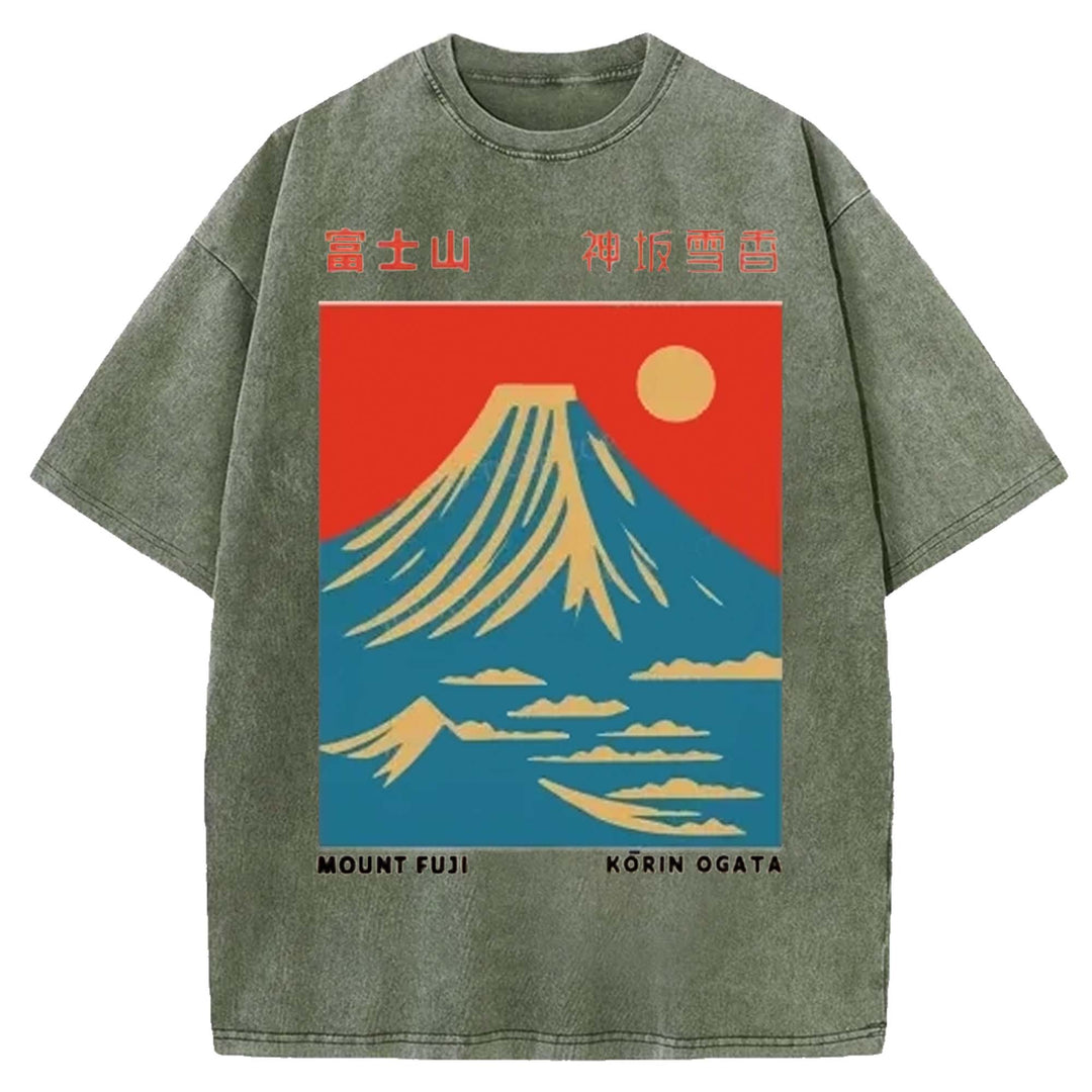 Mt. Fuji Washed Crew Neck T-shirt