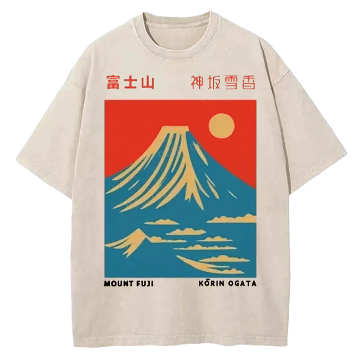 Mt. Fuji Washed Crew Neck T-shirt