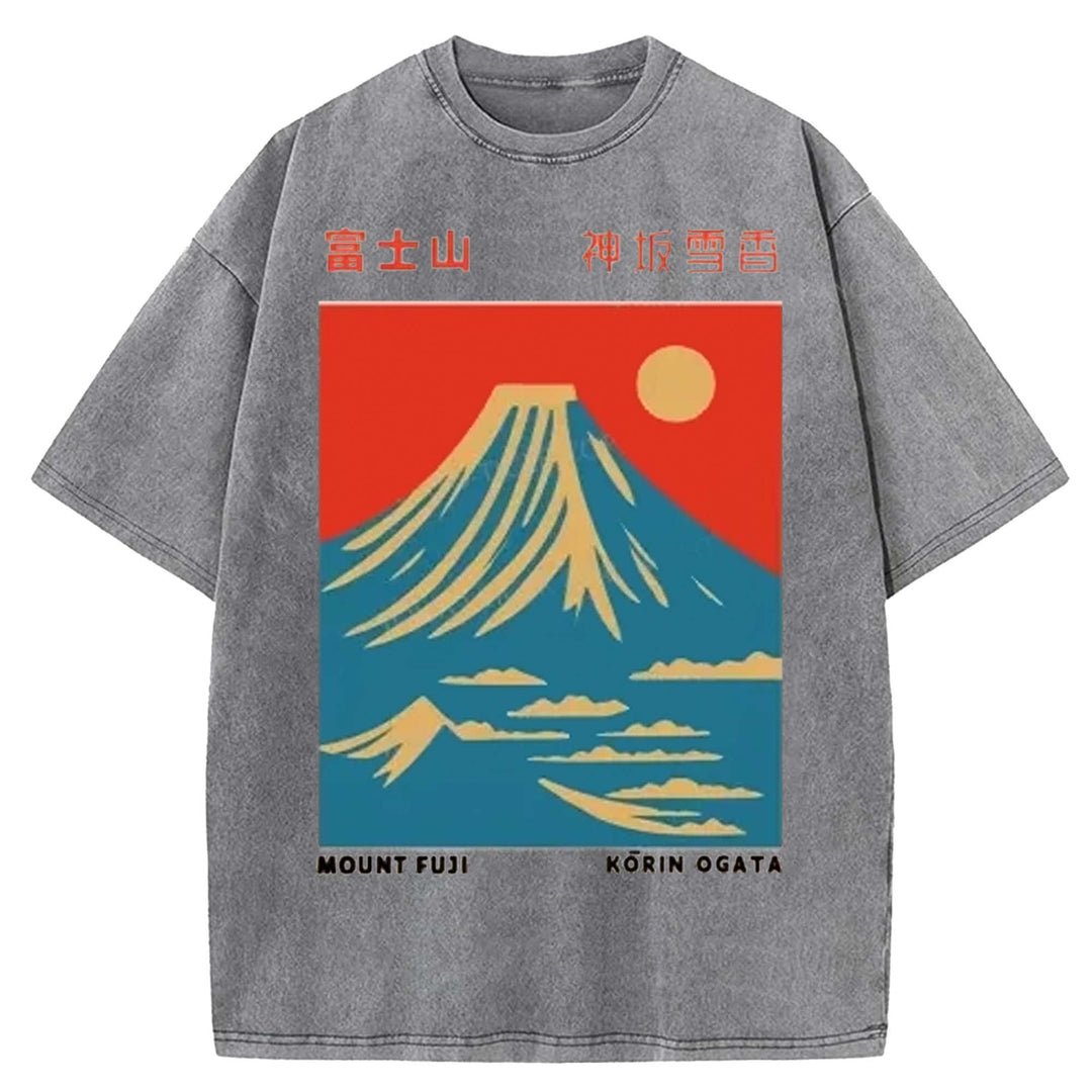 Mt. Fuji Washed Crew Neck T-shirt