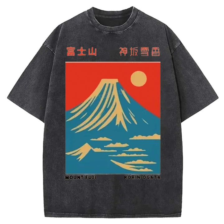 Mt. Fuji Washed Crew Neck T-shirt