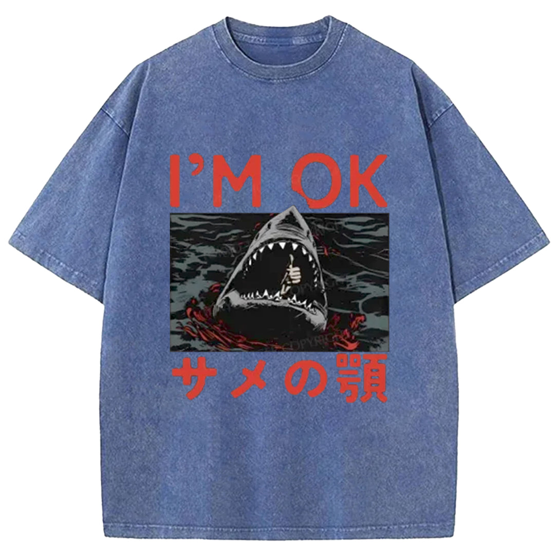 I'm OK Washed Crew Neck T-Shirt